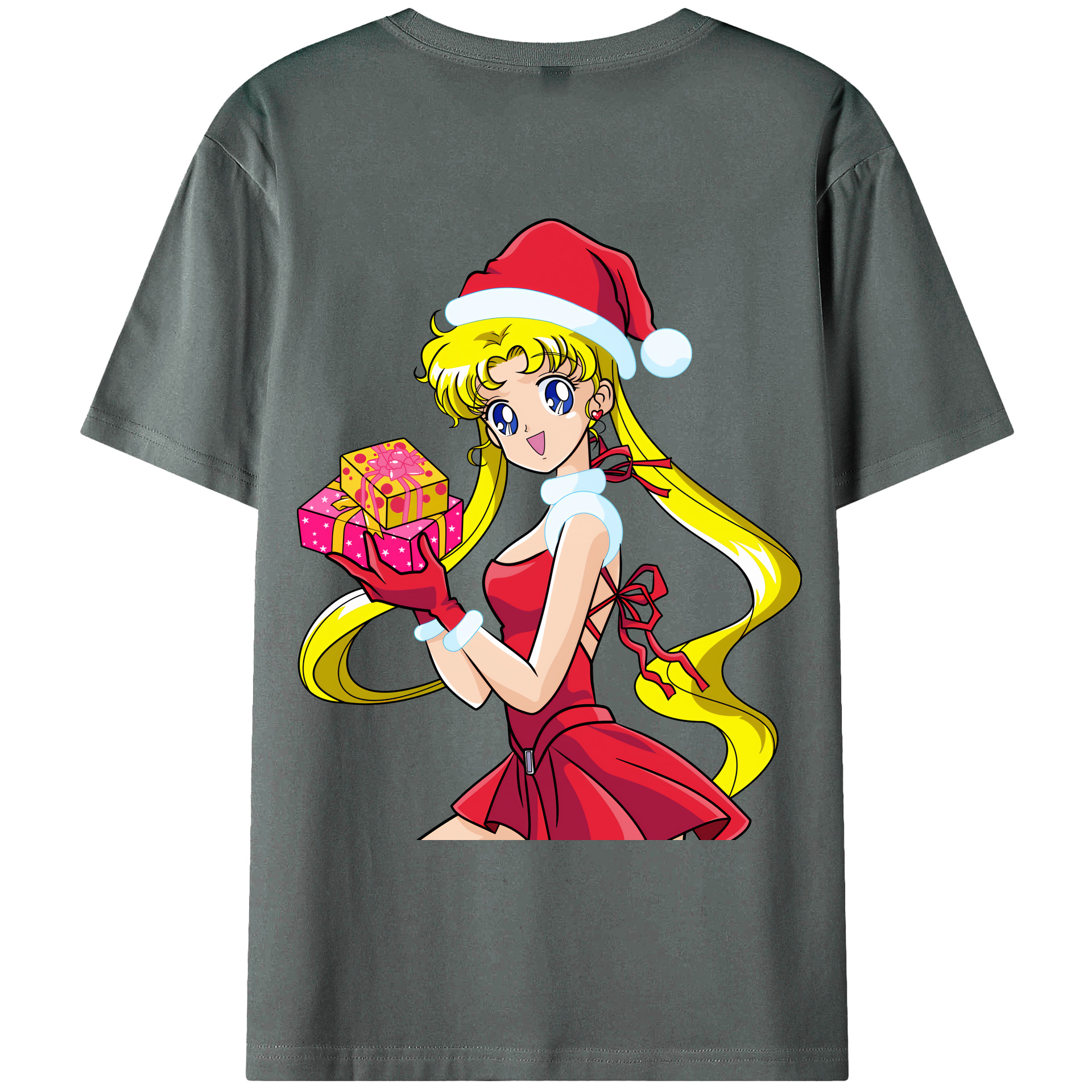（画像用） 美少女戦士セーラームーン 月野 うさぎ つきの うさぎ Sailor Moon Tsukino Usagi 綿100％ メンズ半袖Tシャツ（バックプリント） 通気性